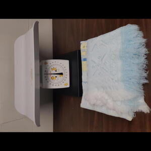 Vintage Sunbeam Nursery Scale with Soft Blankets